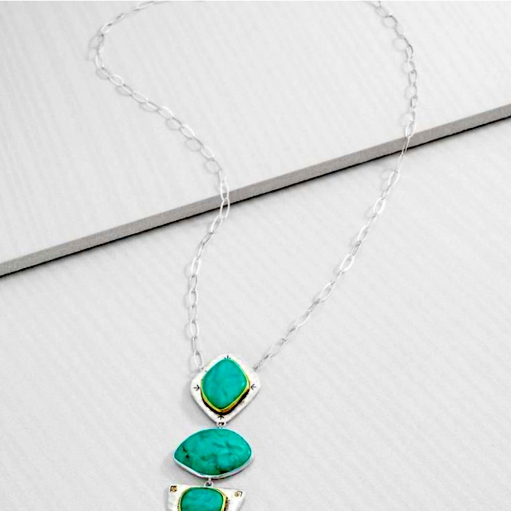 Silpada Vintage Sterling Silver Silpada & Brass
Turquoise Blue Howlite Necklace - Picture 4 of 10